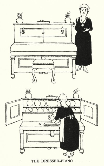 The Dresser-Piyano (lito) by William Heath Robinson