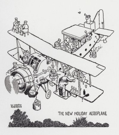 Yeni Tatil Uçağı (lito) by William Heath Robinson