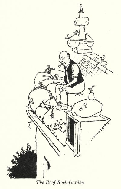 Çatı Kaya-Bahçesi (lito) by William Heath Robinson