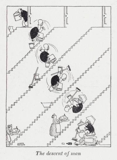 İnsanın inişi (lito) by William Heath Robinson