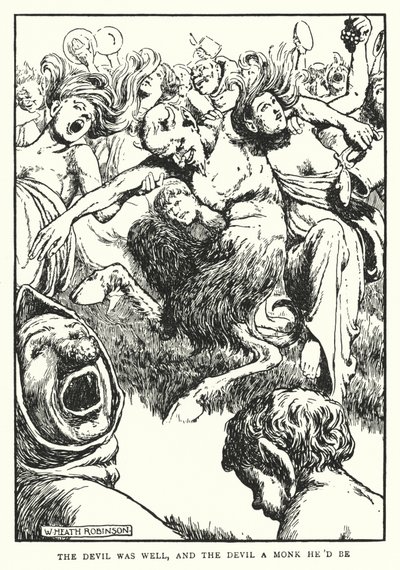 Şeytan iyiydi ve şeytan bir keşiş olurdu (lito) by William Heath Robinson