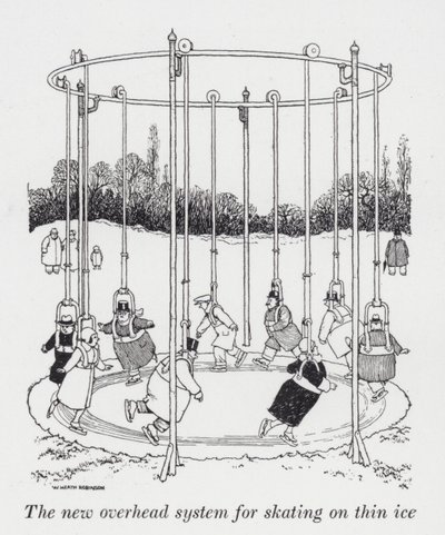 İnce buzda kaymak için yeni baş üstü sistemi (lito) by William Heath Robinson