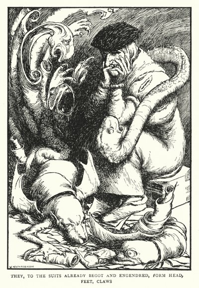 Onlar, zaten doğmuş ve doğurulmuş olan takımlara kafa, ayak, pençeler (lito) oluştururlar. by William Heath Robinson