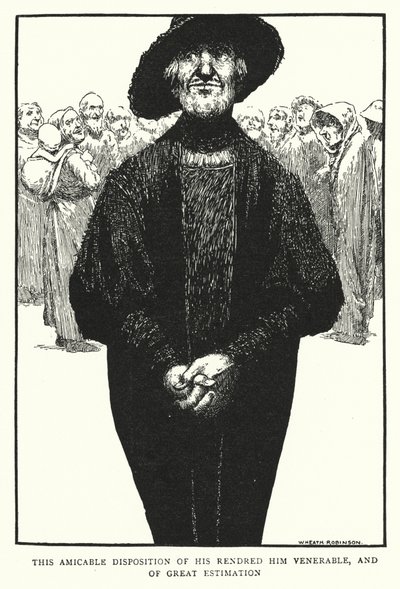 Onun bu dostane tavrı onu saygıdeğer kıldı ve büyük bir takdir (litho) by William Heath Robinson