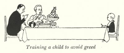 Bir çocuğu açgözlülükten kaçınmak için eğitmek (lito) by William Heath Robinson