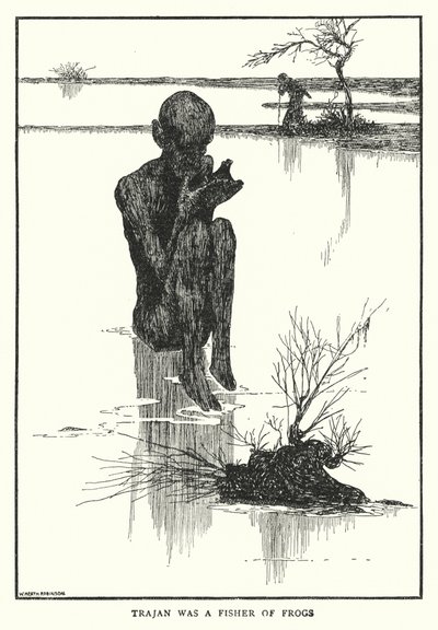Trajan bir kurbağa avcısıydı (lito) by William Heath Robinson