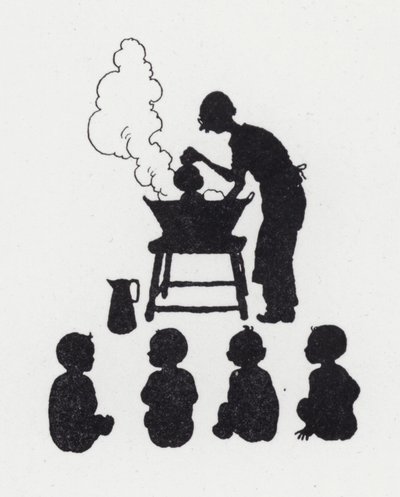 Bebekleri yıkamak (lito) by William Heath Robinson