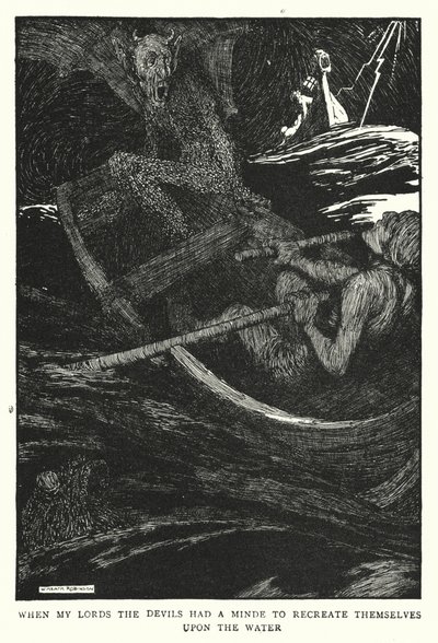 Lordlarım, şeytanların kendilerini su üzerinde yeniden yaratmak için bir akılları olduğunda (lito) by William Heath Robinson