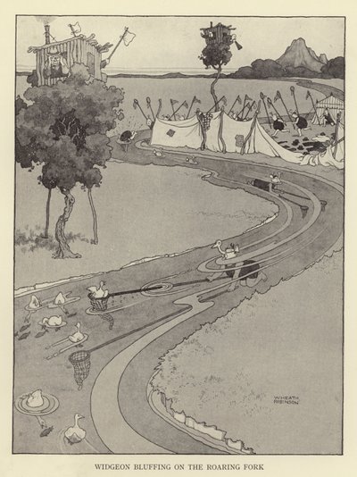 Kükreyen Çatal üzerinde Widgeon blöf by William Heath Robinson