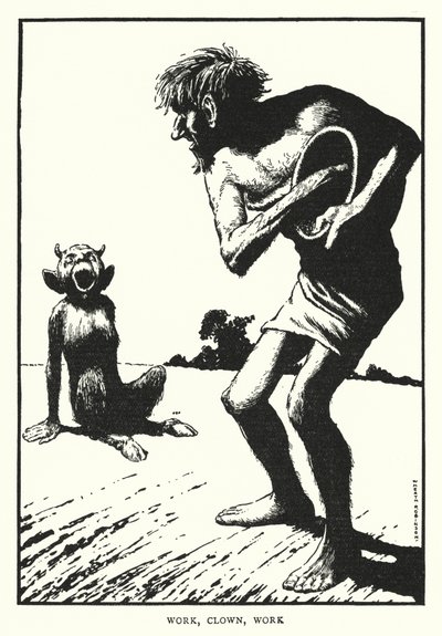 İş, palyaço, iş (lito) by William Heath Robinson