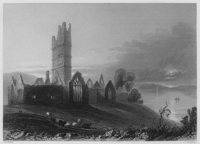Moyne Manastırı (gravür) by William Henry (after) Bartlett