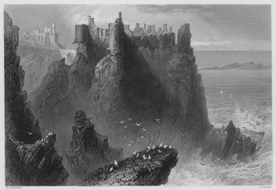 Dunluce Kalesi (gravür) by William Henry (after) Bartlett
