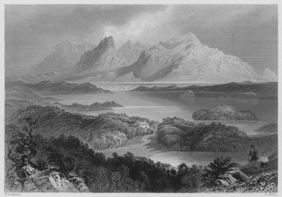 Garromin, Connemara (gravür) by William Henry (after) Bartlett