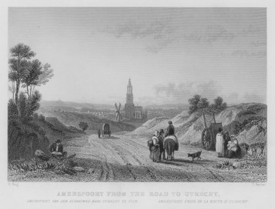 Utrecht Yolundan Amersfoort (gravür) by William Henry Bartlett