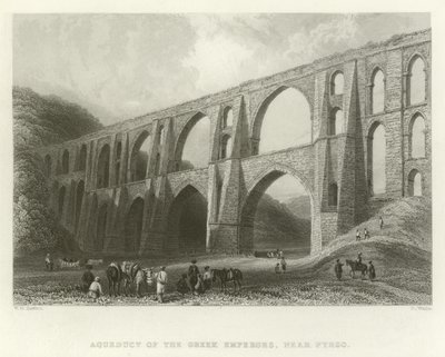 Aqueduct of the Emperors, near Pyrgo, Turkey  by William Henry Bartlett