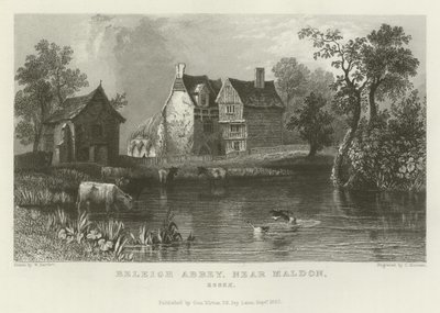 Beleigh Abbey, near Maldon, Essex  by William Henry Bartlett