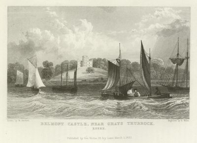 Grays Thurrock, Essex yakınlarındaki Belmont Kalesi by William Henry Bartlett