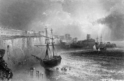 Broadstairs, Kent, Robert Brandard tarafından kazınmış, 1842 by William Henry Bartlett