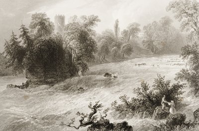 Castleconnell ve Doonass Rapids, County Limerick, İrlanda, George Virtue, 1860