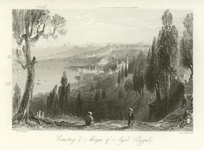 Ayub Mezarlığı ve Camii, Konstantinopolis by William Henry Bartlett