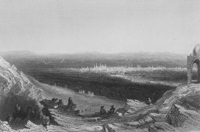 Şam, Dağ Tarafından Uzak Görünüm by William Henry Bartlett