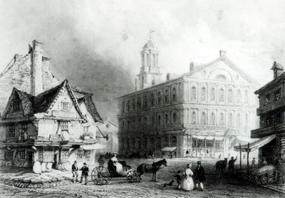 Faneuil Salonu, Boston by William Henry Bartlett