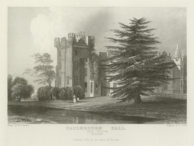 Witham, Essex yakınlarındaki Faulkbourne Hall, by William Henry Bartlett