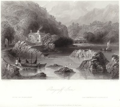 ಟರ್ಕ್ ಕೌಂಟಿ ಕಾರ್ಕ್‌ನಲ್ಲಿರುವ ಗ್ಲೆನ್‌ಗರಿಫ್ ಇನ್ by William Henry Bartlett