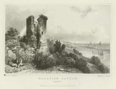 Hadleigh Kalesi, Essex by William Henry Bartlett