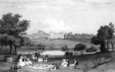 Hallingbury Place, Essex, Henry Wallis tarafından kazınmış, 1832 by William Henry Bartlett