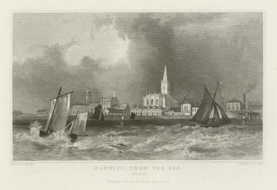 Harwich, Denizden, Essex by William Henry Bartlett