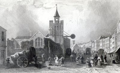 Aziz Nikolaos Kilisesi, Colchester, Essex, Charles Mottram tarafından oyulmuş, 1831 (gravür) by William Henry Bartlett