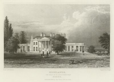 Highlands, N Labouchere Koltuğu, Esquire, Essex by William Henry Bartlett