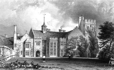 John Carr Armytage tarafından oyulmuş Thaxted, Essex yakınlarındaki Horeham Hall, 1831 by William Henry Bartlett