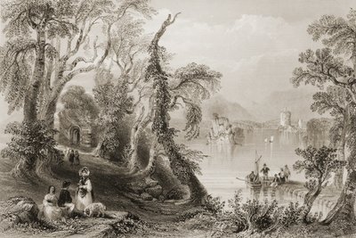 Innisfallen, Killarney Gölü, Killarney İlçesi, George Virtue, 1860
