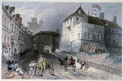 La porte “” Priscott Kapısı”, Quebec City, Kanada - William Henry Bartlett, ed. George Erdem by William Henry Bartlett