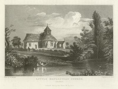 Küçük Maplestead Kilisesi, Essex by William Henry Bartlett