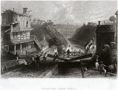 Lockport, Erie Kanalı by William Henry Bartlett