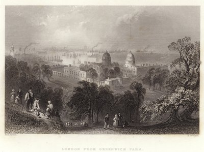 Greenwich Park'tan Londra by William Henry Bartlett