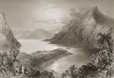 Lough Inagh, Connemara, Galway İlçesi, George Virtue, 1860