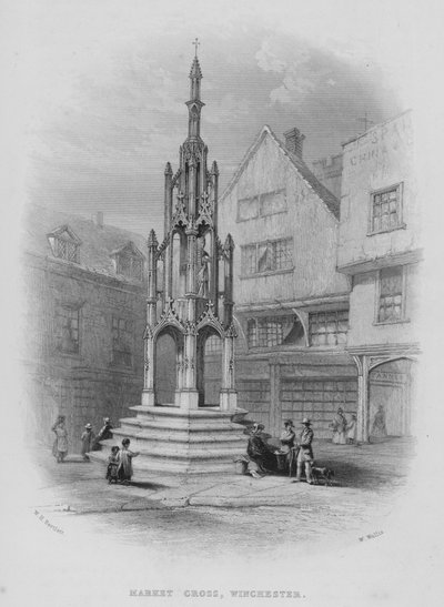 Market Cross, Winchester (gravür) by William Henry Bartlett