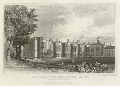 Chelmsford, Essex yakınlarındaki New Hall, şimdi bir Rahibe Manastırı olarak kullanılıyor by William Henry Bartlett