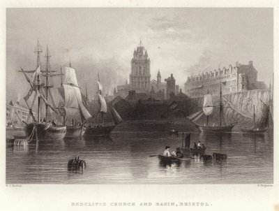Redcliffe Kilisesi ve Havzası, Bristol by William Henry Bartlett