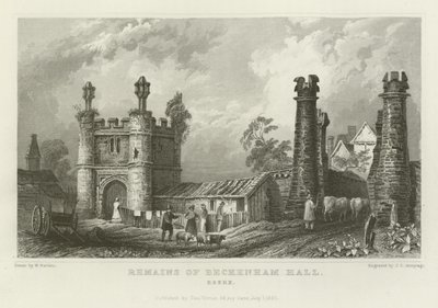 Beckenham Hall, Essex kalıntıları by William Henry Bartlett