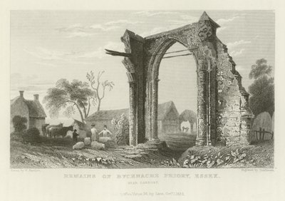 Danbury yakınlarındaki Bicknacre Manastırı, Essex kalıntıları by William Henry Bartlett