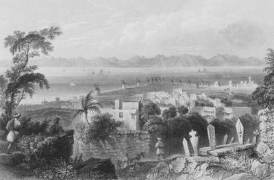 Rhodes, the Ancient Dodanim, with the Channel between the Island and Asia Minor  by William Henry Bartlett
