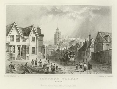 Safran Walden, Essex by William Henry Bartlett