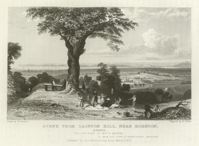 Horndon, Essex yakınlarındaki Laindon Tepesi'nden bir sahne by William Henry Bartlett