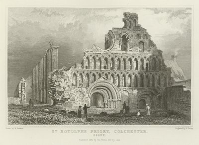 Aziz Botolph Manastırı, Colchester, Essex by William Henry Bartlett