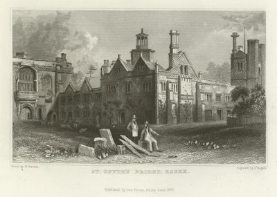 Aziz Osyth Manastırı, Essex by William Henry Bartlett
